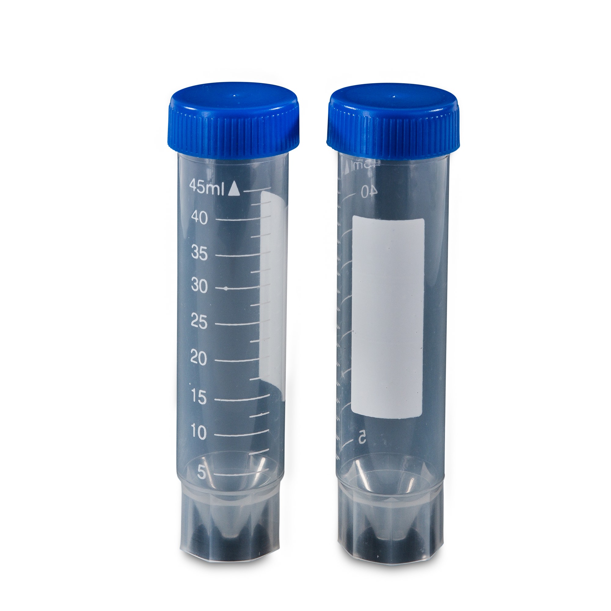 Plastic test tubes with screw caps