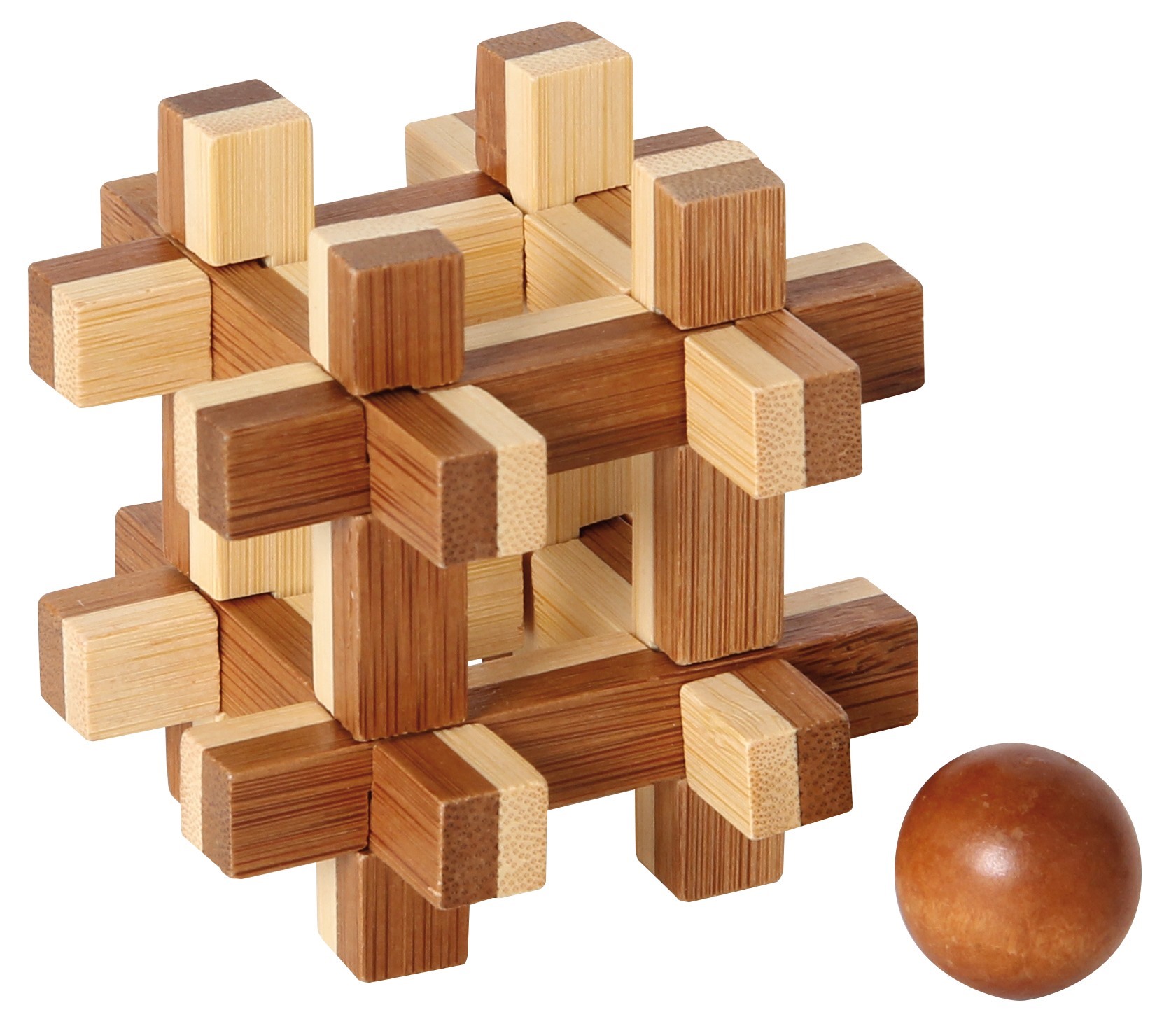 The Imprisoned Ball - Bamboo IQ Puzzle